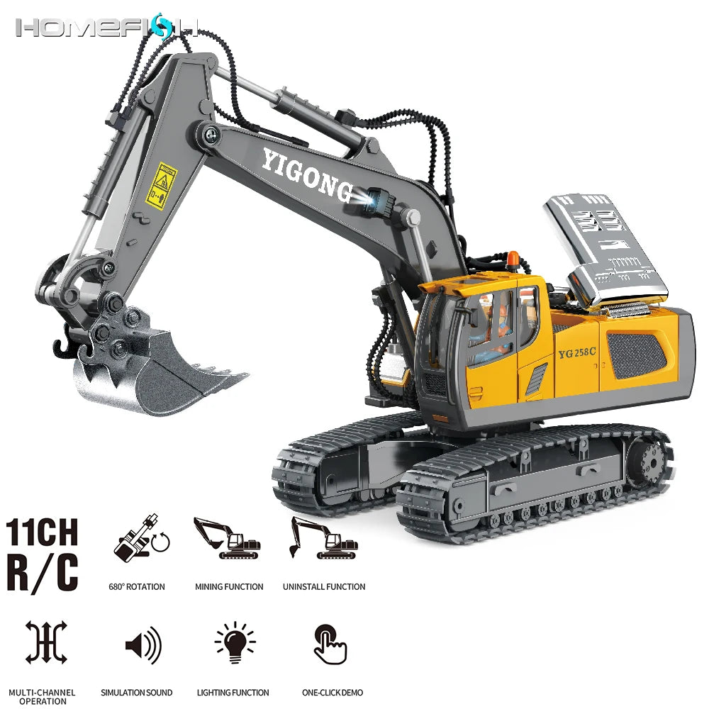 Excavator RC Car Toys Remote Control Car Toys For Boys Radio Control Excavator Dump Truck Bulldozer Electric Car Kids Toys Gift