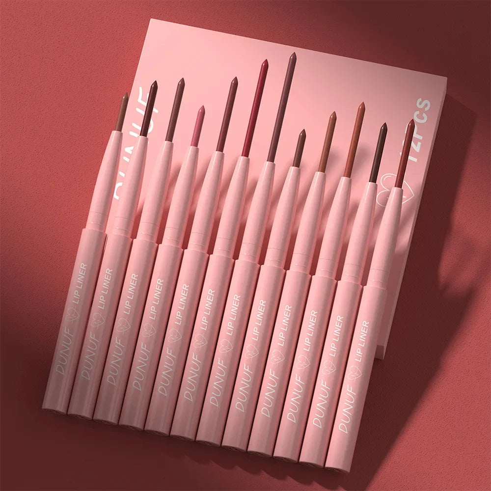 12 Colors Lip Liner Lip Pencil Set Matte Lipstick Waterproof 24 Hours Long Lasting Korean Lip Tint Makeup For Women Cosmetics