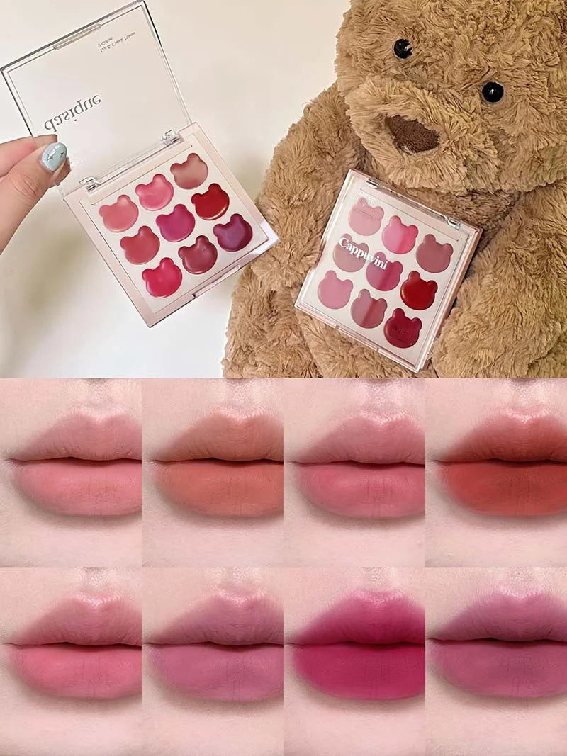 Purplish Orange Nine Colors Lip Mud Velvet Matte Lipstick Makeup Silky Mud Like Texture Lip Gloss Lips Cheeks Dual-use Cosmetics