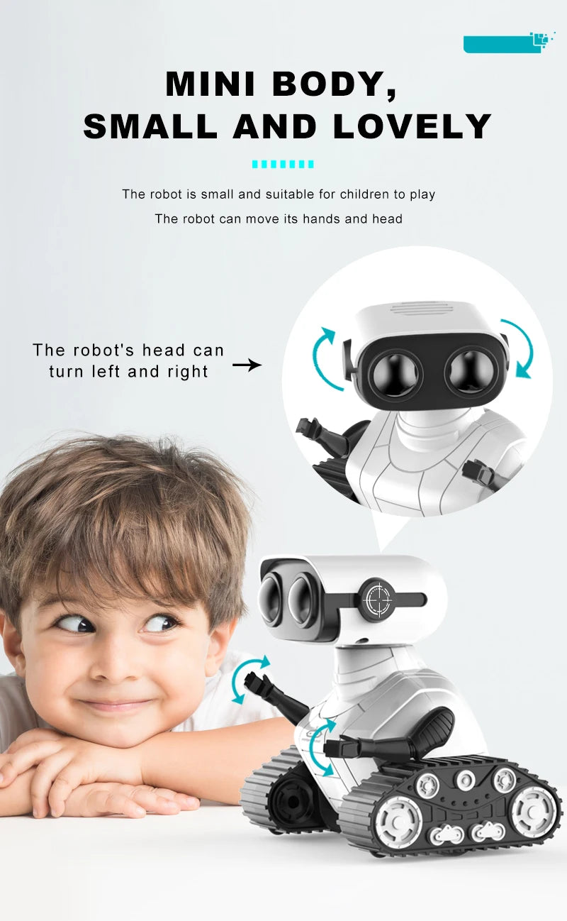 Ebo Robot Toys Rechargeable RC Robot For Kids Boys And Girls Remote Control Toy With Music And LED Eyes Gift For Children's