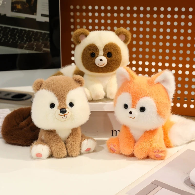 Cute Sitting Animals Red Panda Fox Sloth Cat Soft Plush Dolls Stuffed Capybara Pig Plushie Baby Toys Gifts For Children