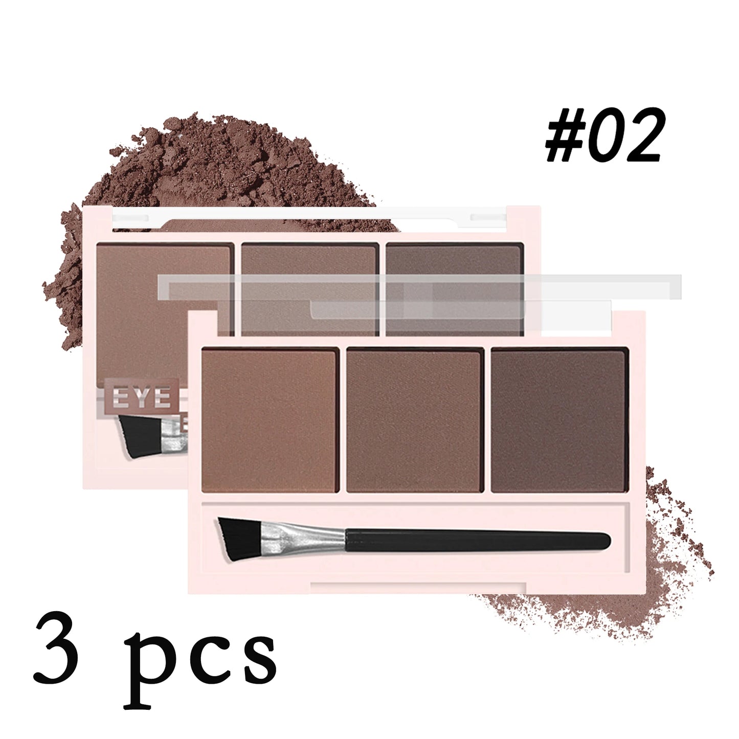 3-Color Brow Powder Set with Brush - Long-lasting, color-resistant, versatile contour makeup set for natural, three-dimensional