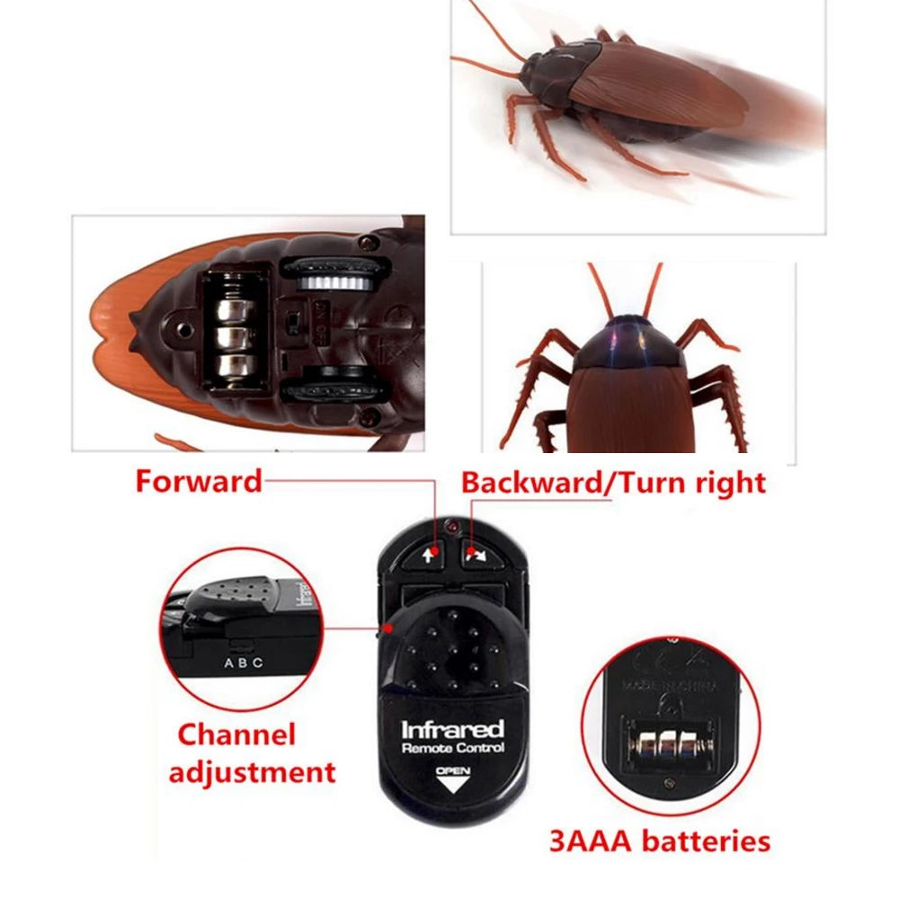 Trick Electric Cockroach Pet RC Simulation Spider Robotic Remote Control Ant Toy Halloween Xmas Mini Gift for Adult Prank Insect
