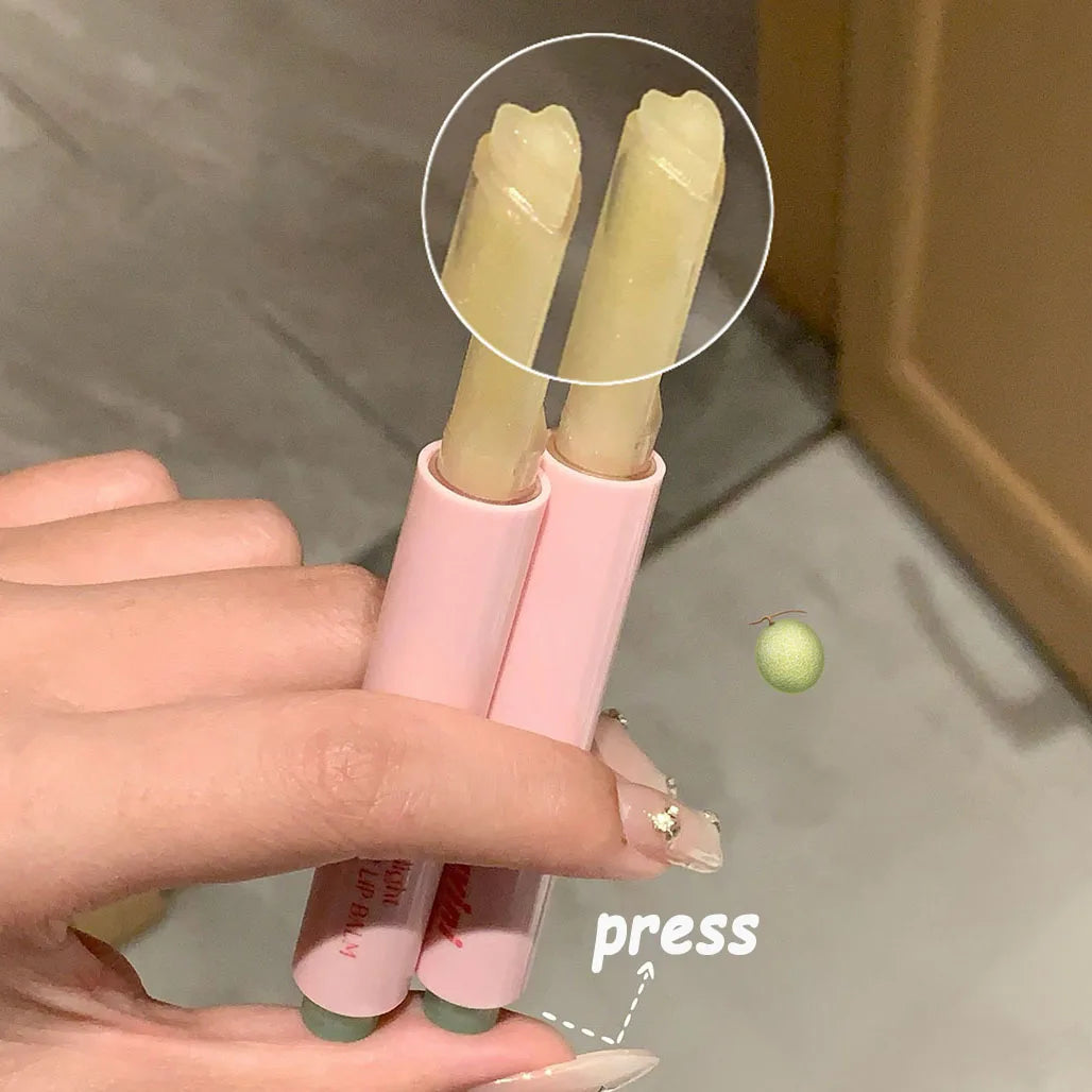 Rose Shimmer Heart Lipstick Pen Hydrating Jelly Solid Lip Gloss Tinted Mirror Water Gloss Pink Pomelo Color Lip Balm Cosmetics