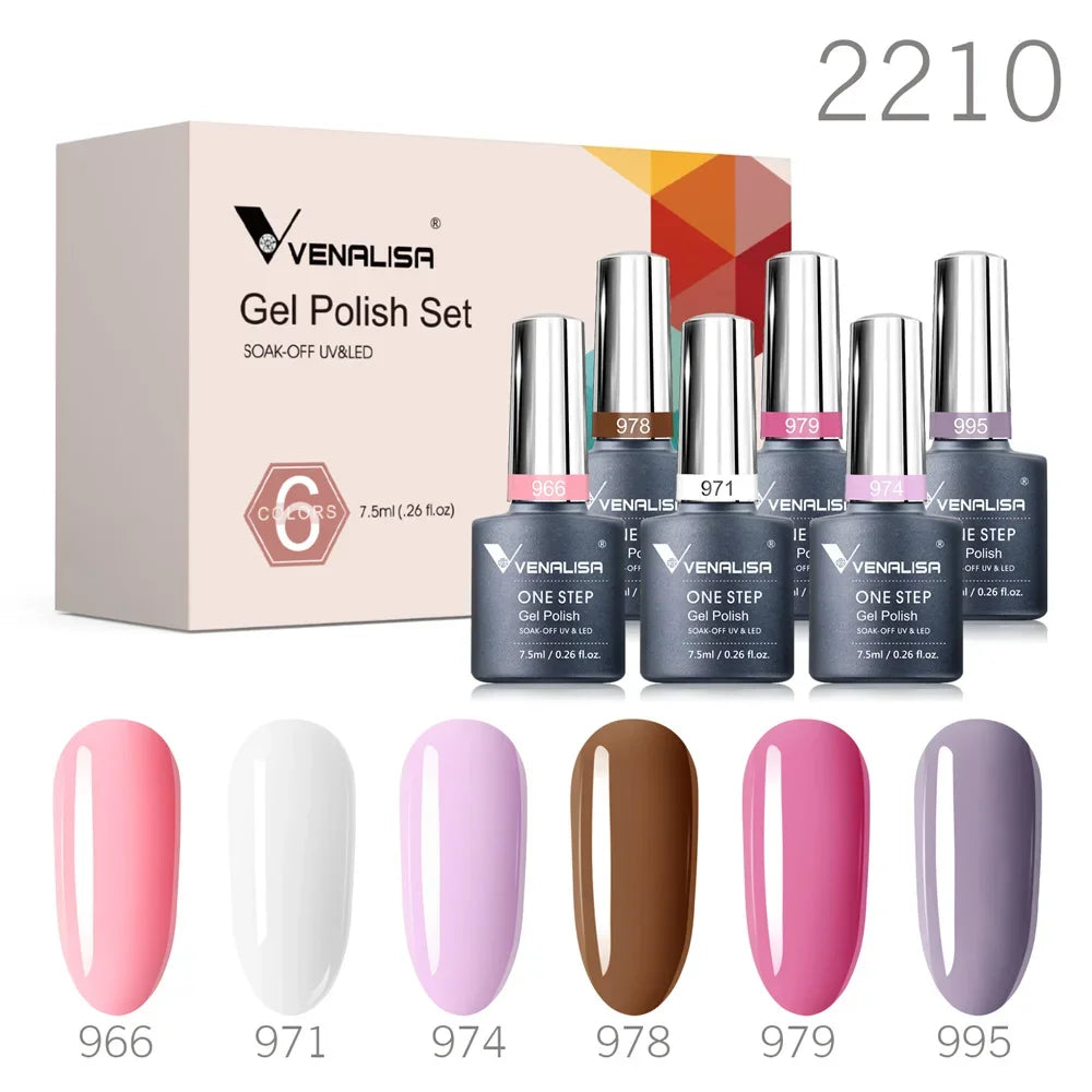 Venalisa Nail Gel Polish Fall Nails HEMA/TPO FREE Winter Christmas Color Kit Soak off UV LED Semi Permanent Nail Gel 6pcs Kit