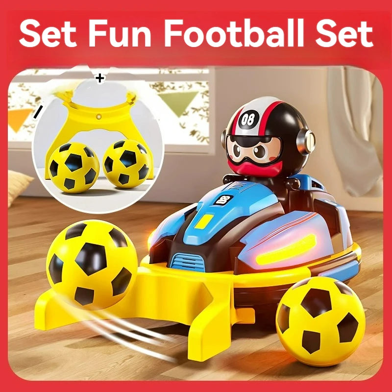 RC Football Sports Battle Bumper Car Toy for Kid Catapult Robot Karting Toy with Music Light RC Game for Boy Girl Family Battles