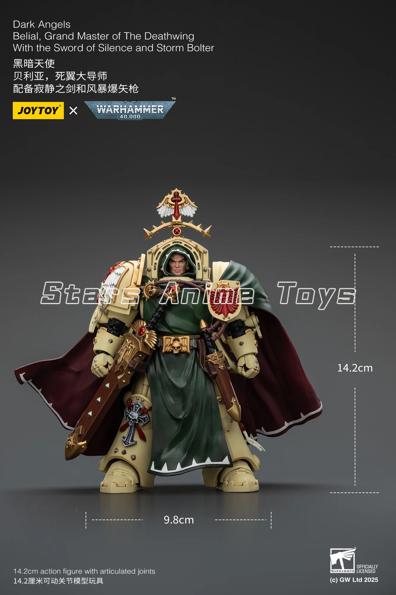 Warhammer 40000 Dark Angels Belial Grand Master of The Deathwing with The Sword of Silence and Storm Bolter