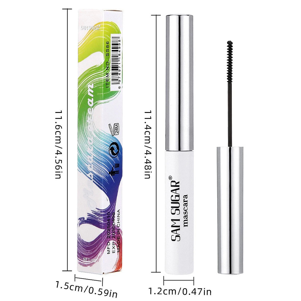 Colored Mascara Eyelashes, Purple Blue Red White Black Colorful Waterproof Mascara Charming Long Lasting Voluminous Mascara Eye