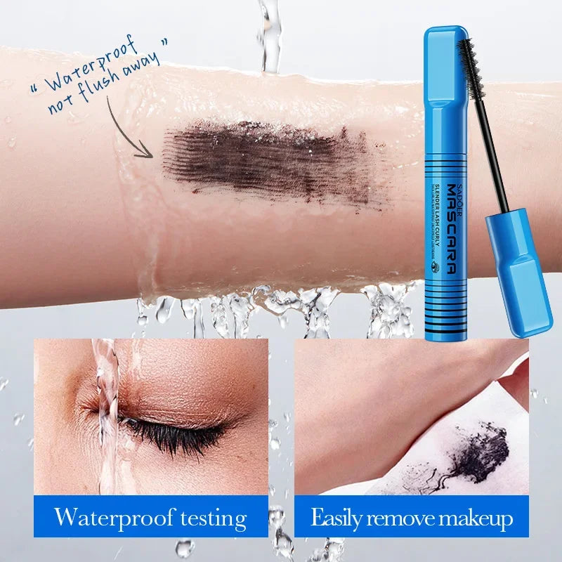 5D Waterproof Mascara Lengthening Eyelashes Women's Make-Up Waterproof Mascara Black Silk Fibre Mascara Korean Cosmetics New