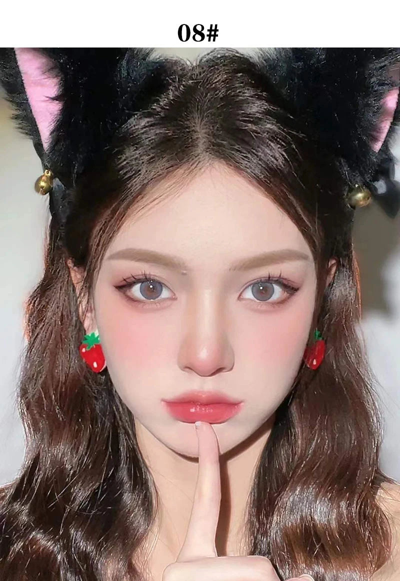 1PC/3PC Lovely Cat Collage Lipgloss Long Lasting Matte Lipstick Lip Makeup Tint Nude Red Lipgloss Waterproof Lipstick Cosmetics