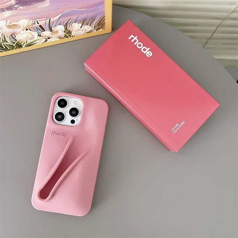 Hot Lemontini Phone Case for IPhone 11 12 13 14 15 16 17 Pro Max Plus 17 Air Lip Gloss Holder Silicone Matte Lipstick with Box