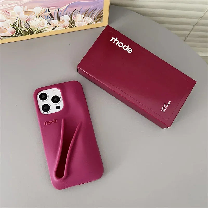 Hot Lemontini Phone Case for IPhone 11 12 13 14 15 16 17 Pro Max Plus 17 Air Lip Gloss Holder Silicone Matte Lipstick with Box