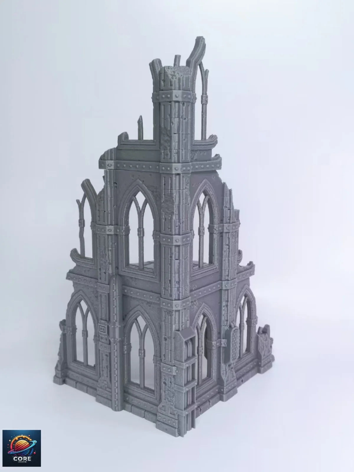 Gothic Sci-Fi Wargame 3D Printed Ruined Building Model Hammer 40K Magic Realms Vintage Fsy Architectural Structure