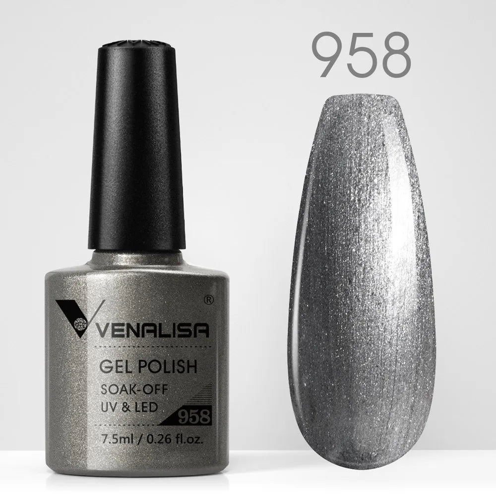 VENALISA Nail Gel Polish Semi Permanent Gellack Nail Art Salon TPO Free Glitter 7.5ml Soak off Organic UV LED Nail Gel Varnish