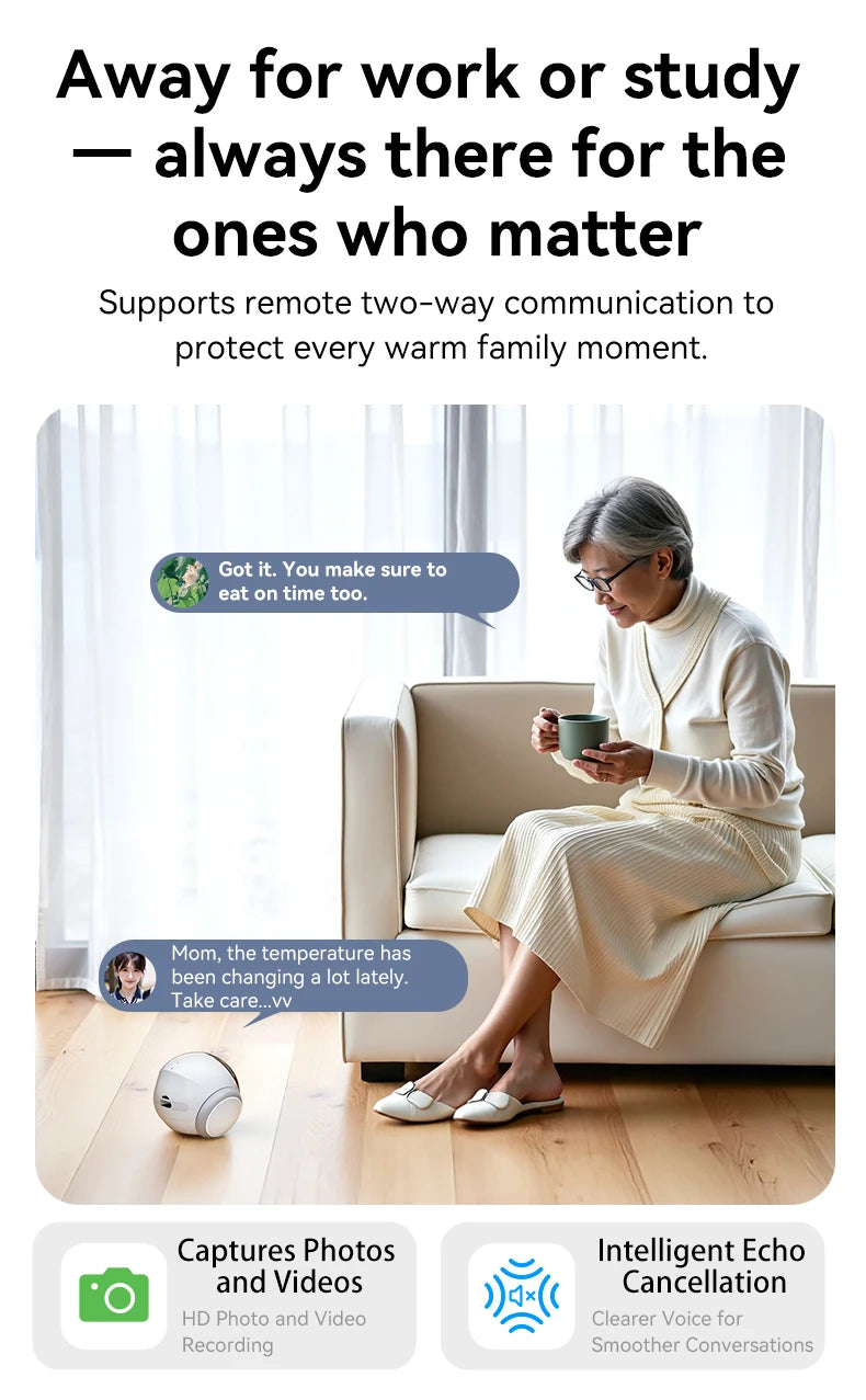 AIOOK Automatic Charging Robot Camera HD 2K 5G WIFI IP Camera Pet Mobile Tracking Night Vision CCTV Remote View TUYA APP Camera