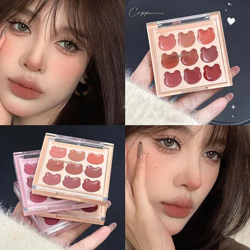 Purplish Orange Nine Colors Lip Mud Velvet Matte Lipstick Makeup Silky Mud Like Texture Lip Gloss Lips Cheeks Dual-use Cosmetics