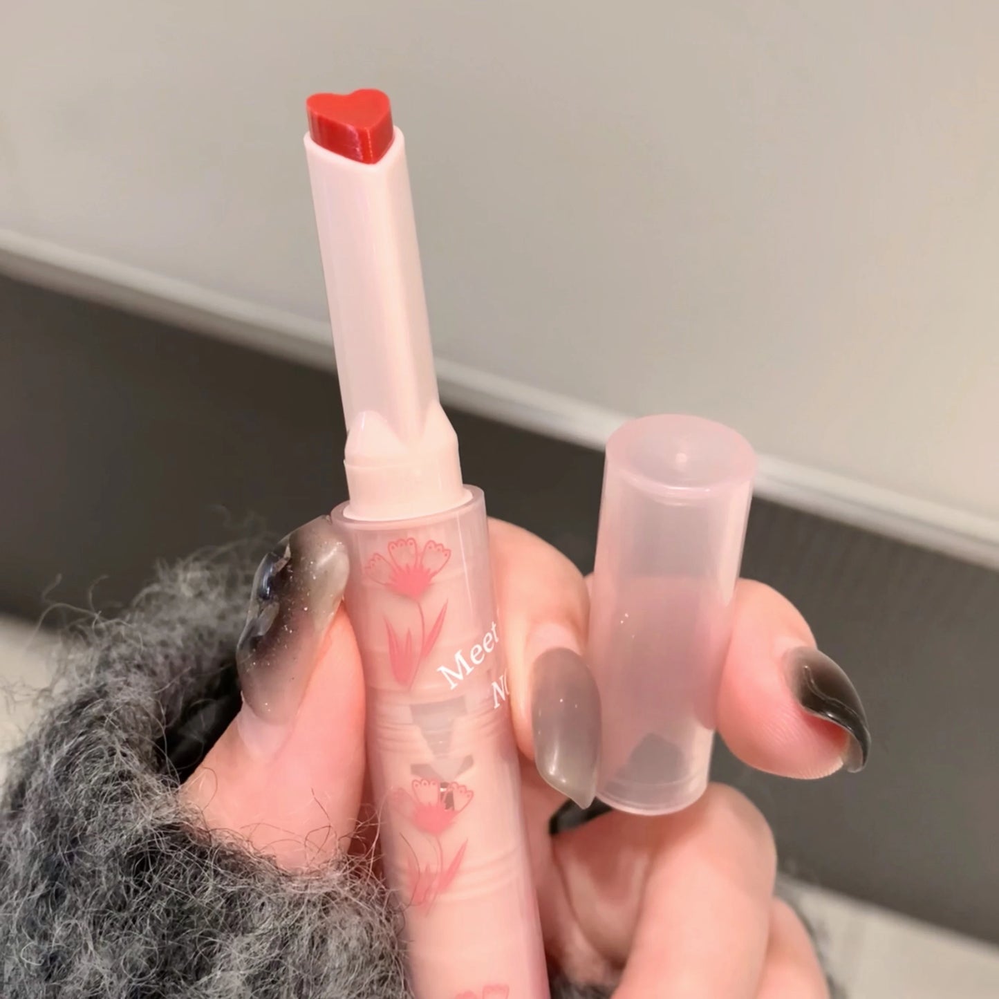 Jelly Heart Lipstick Gogo Little Bear Flower Language Secret Meaning Moisturizing and Hydrating Color Lipstick Pen