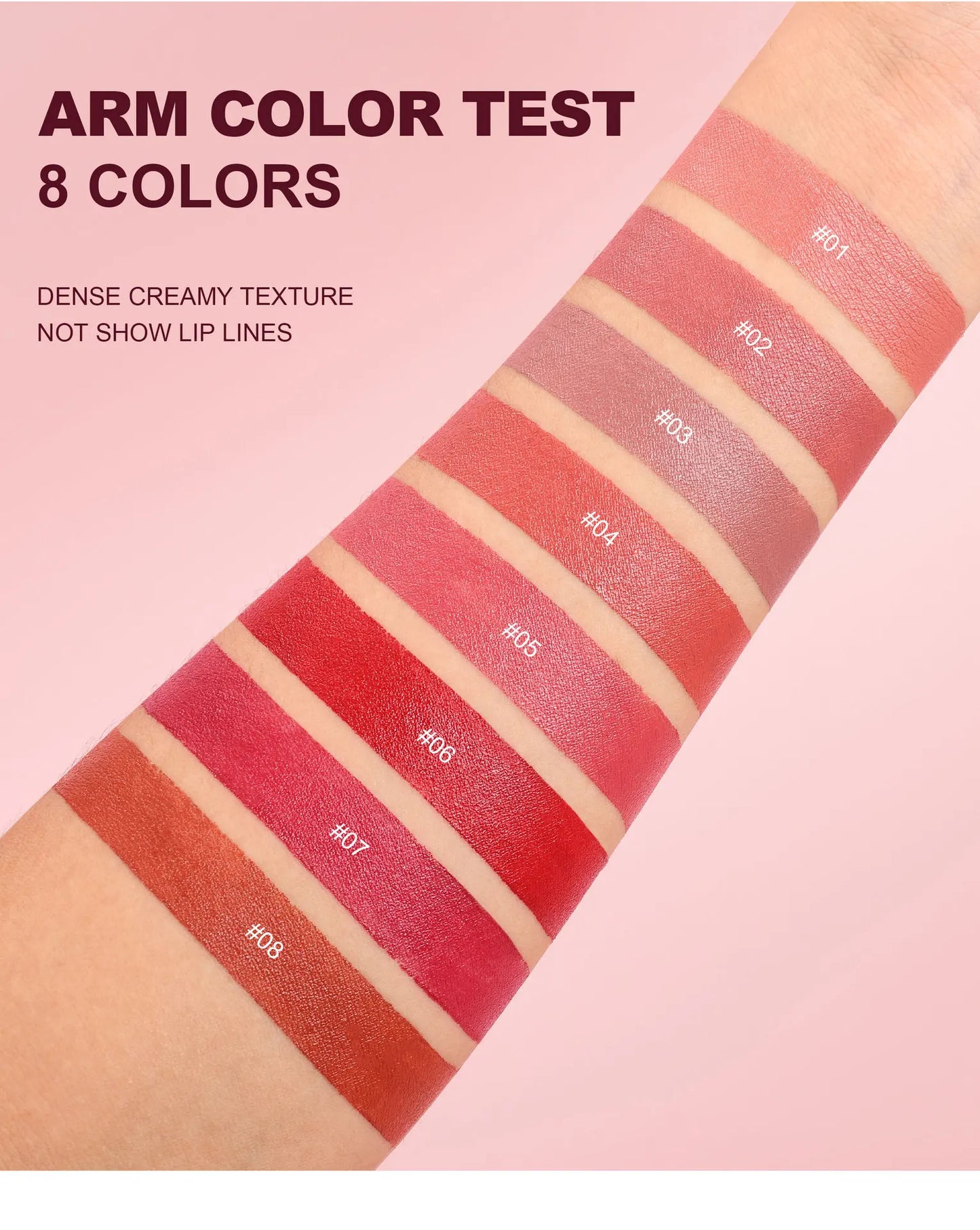 8-Colors Matte Lipstick Sexy Red Waterproof Lip Stick Long Lasting Smudge-free Classic Highly Pigmented Velvet Lip Tint Makeup