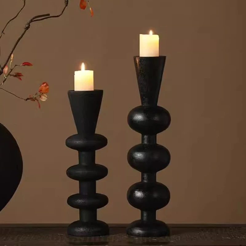 Retro Wooden Candle Holder Elegant Wedding Centerpieces Decoration Table Accessories Candlestick Holder Modern Home Decoration
