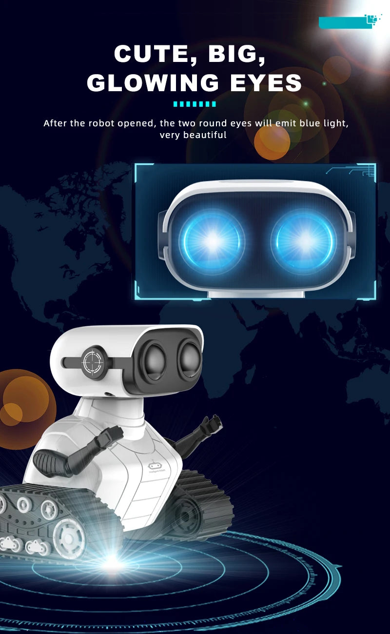 Ebo Robot Toys Rechargeable RC Robot For Kids Boys And Girls Remote Control Toy With Music And LED Eyes Gift For Children's
