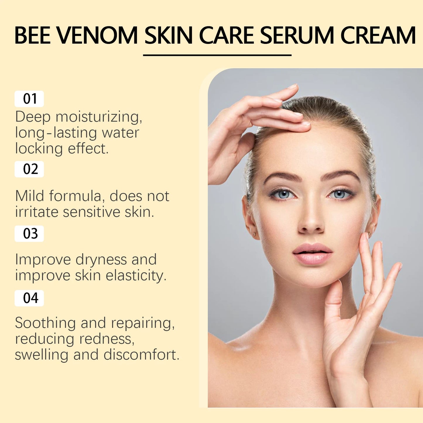 Bee Venom Skin Care Serum Cream Relieve Dry Skin Nourishing Skin Elastic Moisturizing Tightening Smoothing Brightening Cream
