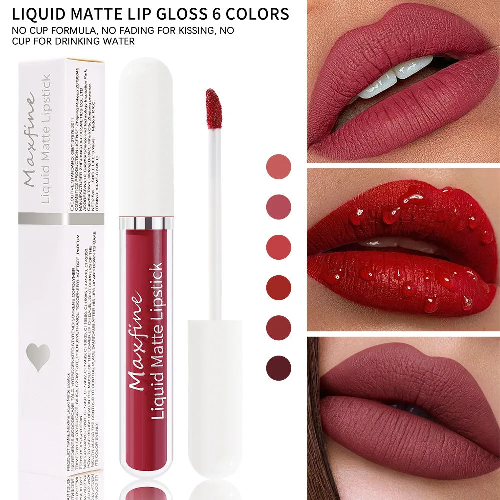 Liquid Lipstick Durable Waterproof Non Smudging Lip Glaze Lip Gloss Matte Lipstick Non Peeling Ladies' Makeup