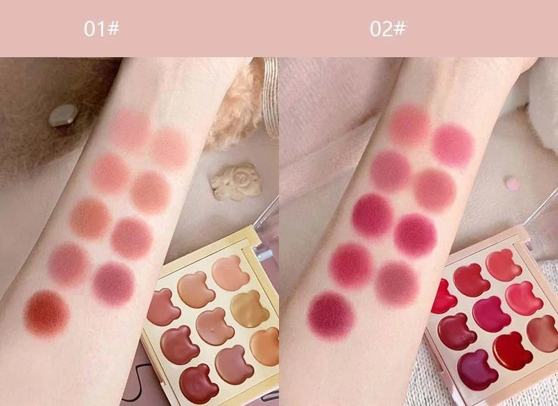 Purplish Orange Nine Colors Lip Mud Velvet Matte Lipstick Makeup Silky Mud Like Texture Lip Gloss Lips Cheeks Dual-use Cosmetics