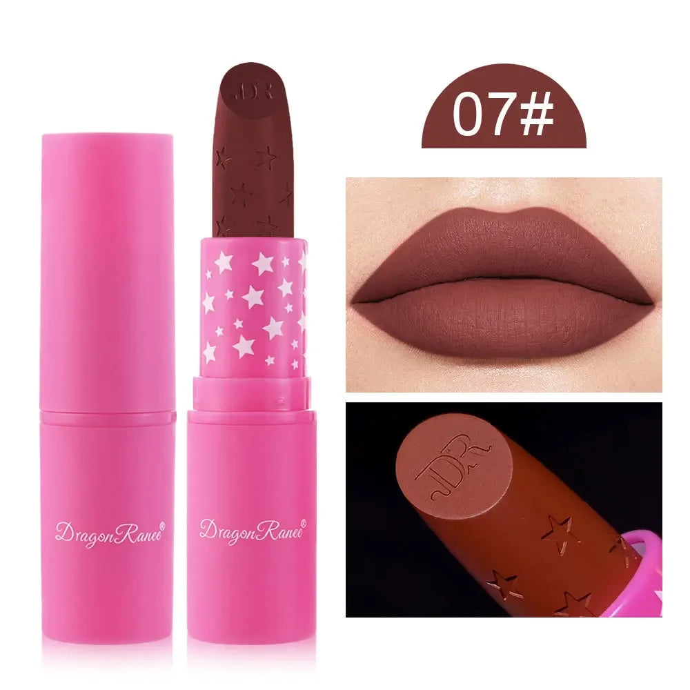 9 Colors Waterproof Rose Red Velvet Matte Lipstick Moisturizing Long Lasting Stars Not Easy To Fade Nude Lip Tint Black Lipstick