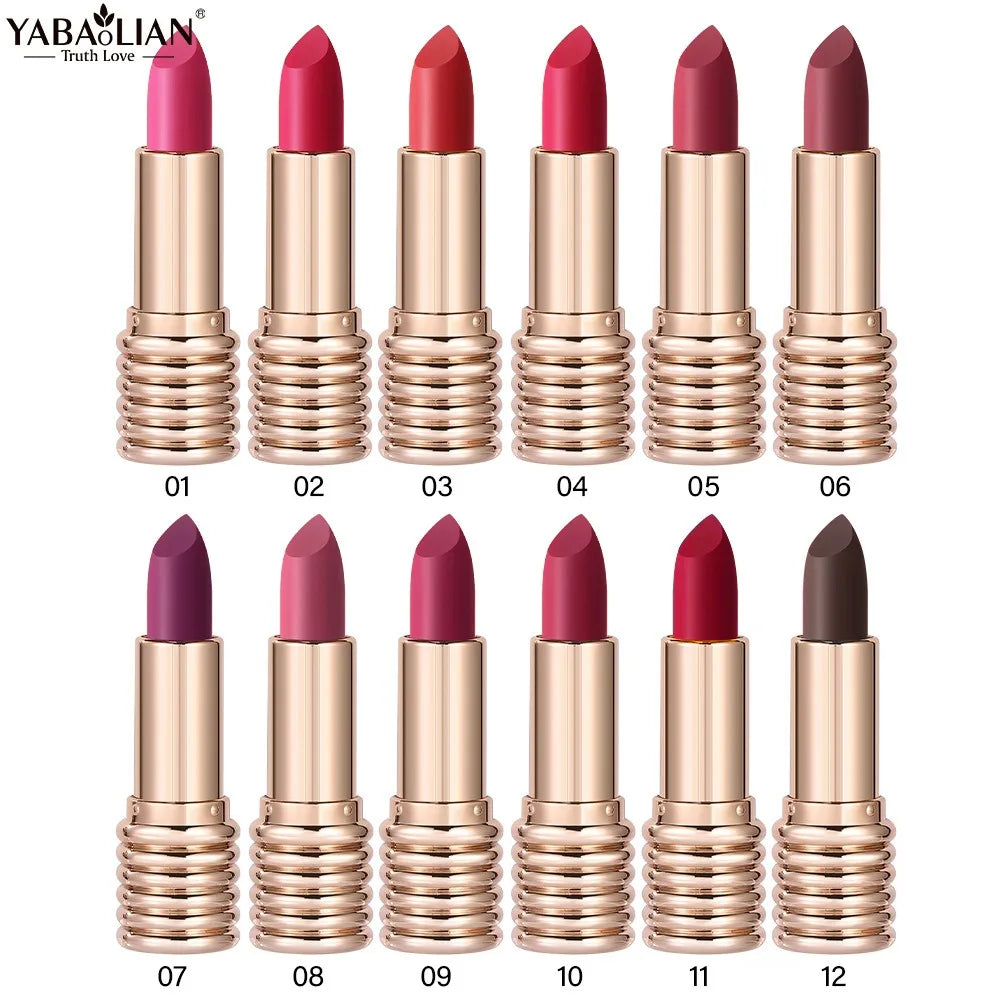 Threaded Long-lasting Matte Lipstick With Smudge-Proof Formula Velvet Lips Sauce Color Liner Pencil For Women's Makeup Cosmetic
