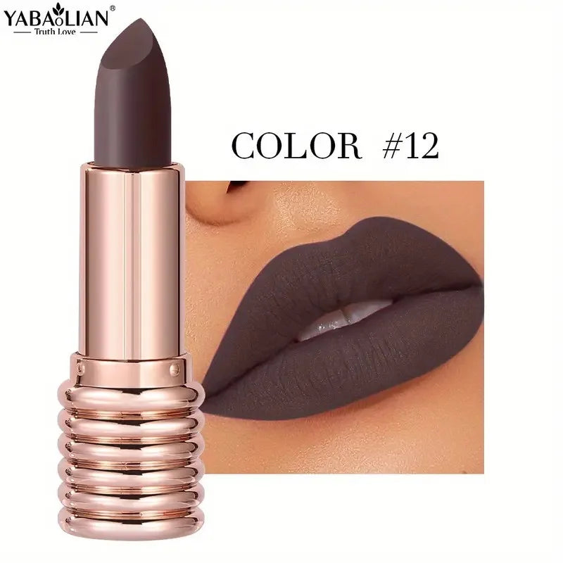 Threaded Long-lasting Matte Lipstick With Smudge-Proof Formula Velvet Lips Sauce Color Liner Pencil For Women's Makeup Cosmetic