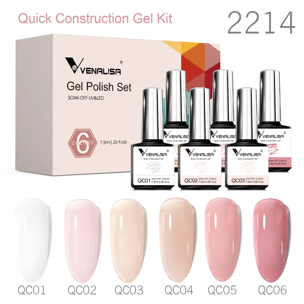 Venalisa Nail Gel Polish Fall Nails HEMA/TPO FREE Winter Christmas Color Kit Soak off UV LED Semi Permanent Nail Gel 6pcs Kit