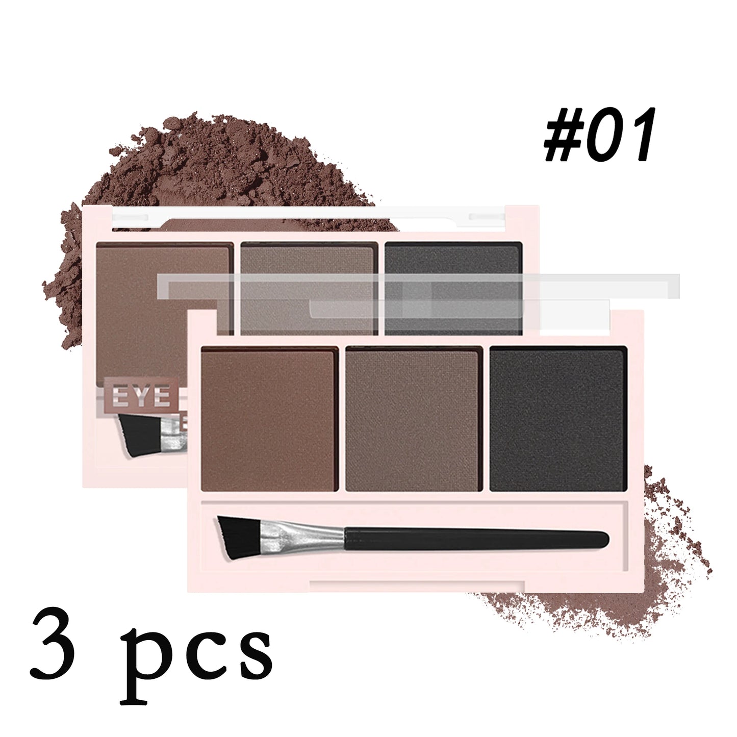 3-Color Brow Powder Set with Brush - Long-lasting, color-resistant, versatile contour makeup set for natural, three-dimensional