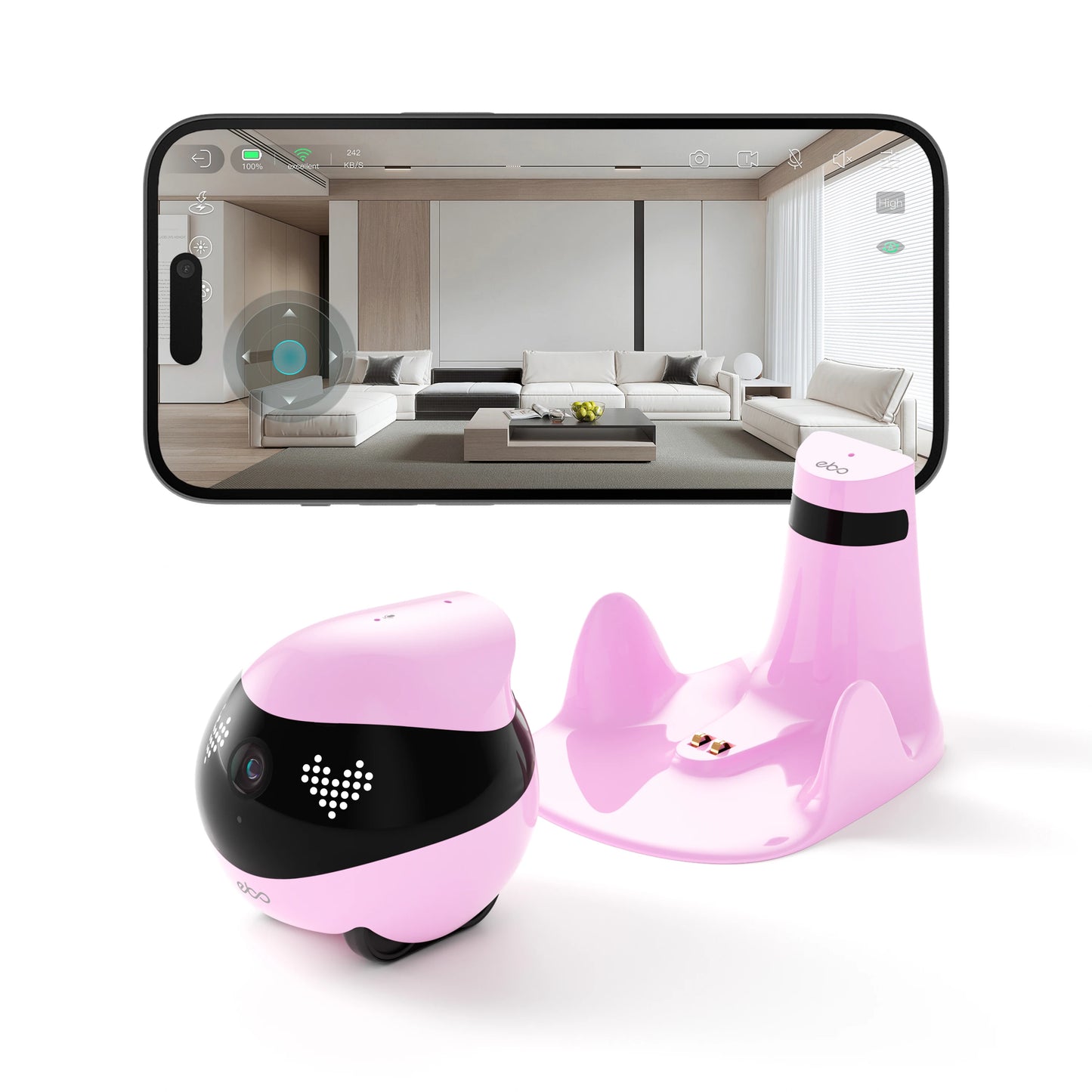 Enabot EBO AIR 2 Companion Robot 2K  Home Security Pet Camera Night Vison Wireless APP Remote Control for Dog Cat Baby