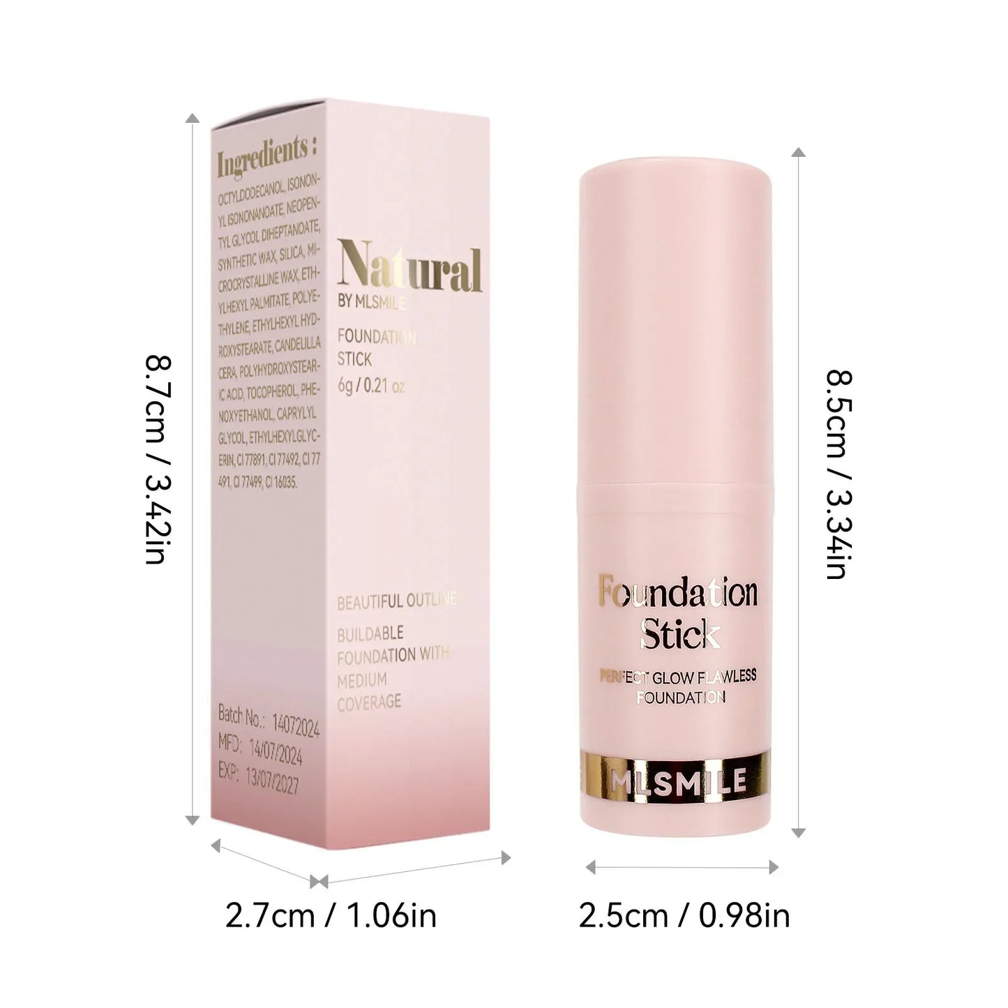 Matte Foundation Stick Oil Control Primer BB Cream Medium Coverage Light Bronzer Sculpt Face Outline Contour Brighten Concealer