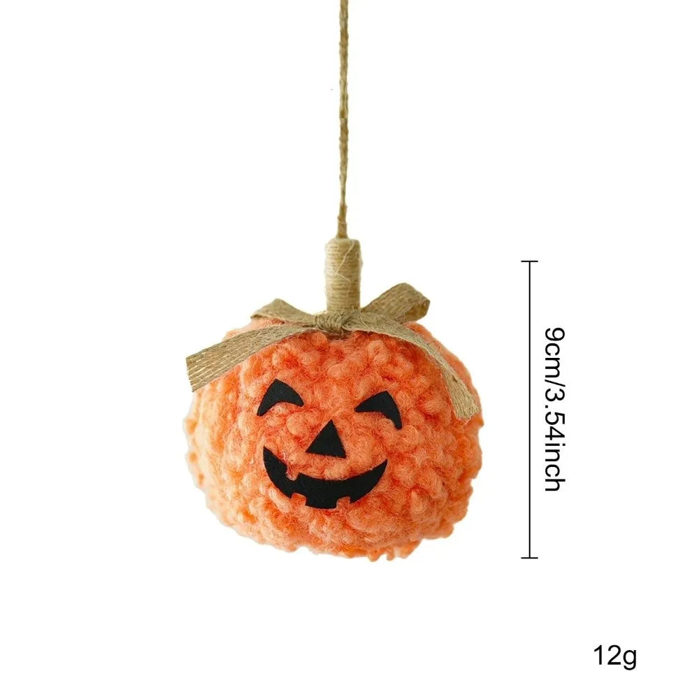 Funny Halloween Hanging Pendant Cute Soft Pumpkin Face Doll Ornament Flocking Fabric Pumpkin Halloween Decoration