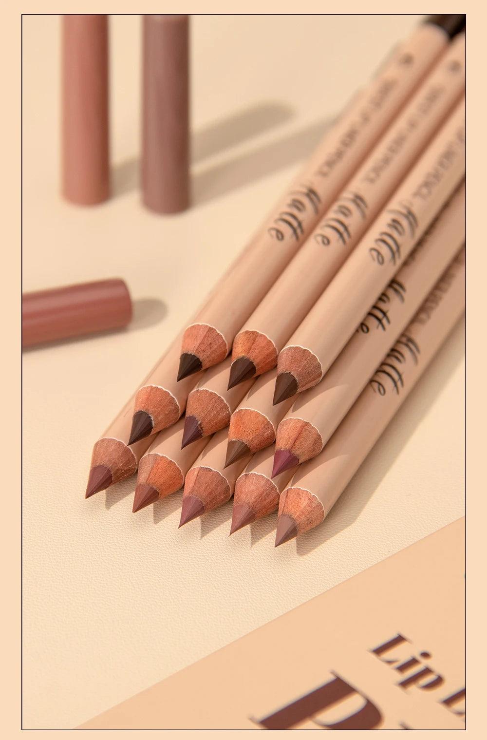 12Color Matte Lipstick Lipliner Set Nude Soft Matte Lip Liner Set Non-Drying Waterproof Plumping Outline The Lips Contour Makeup