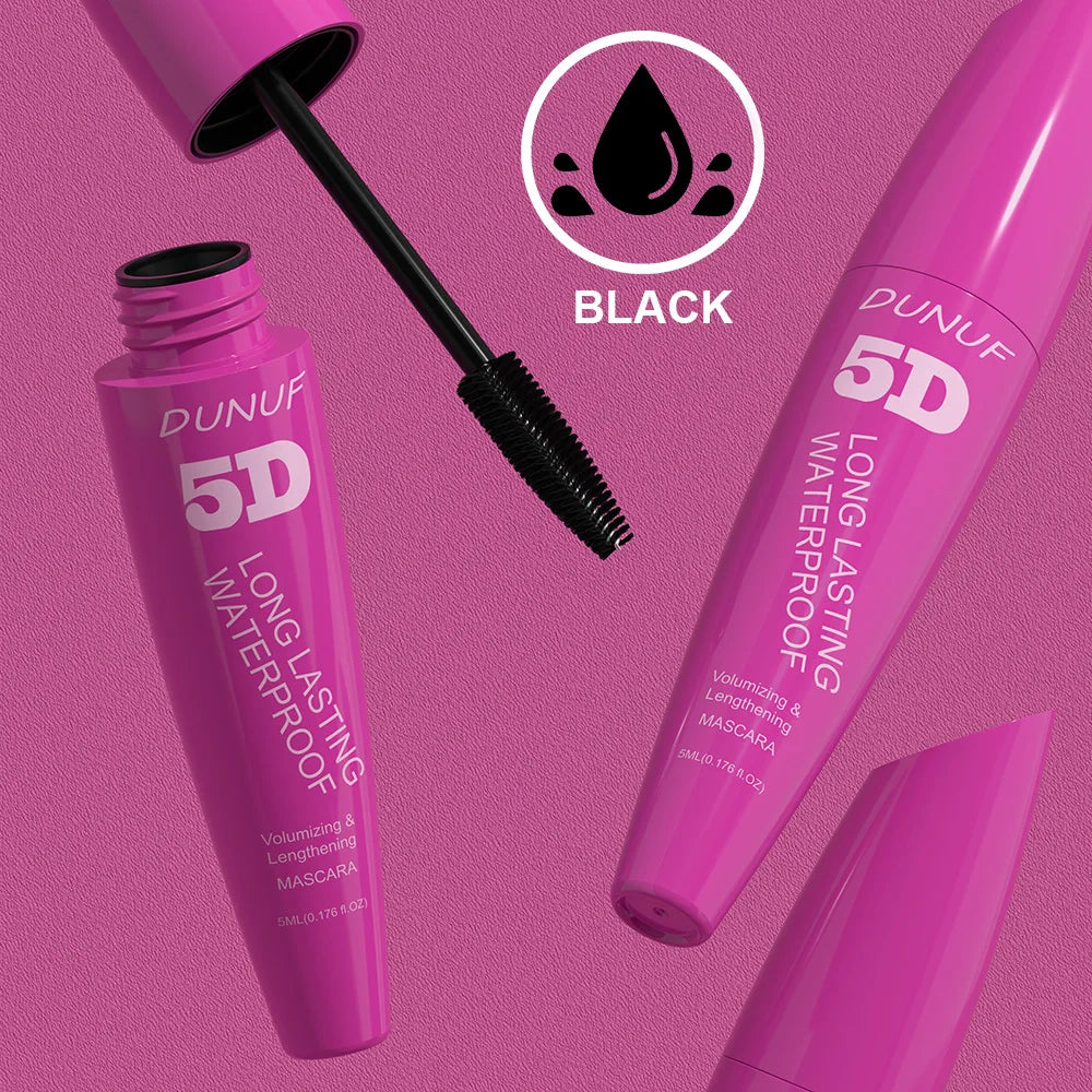 5D Waterproof Mascara Cream Thick Slender 24h Volumizing Lash Makeup Eyelash Curling Lengthening Lasting Eyelash Cream