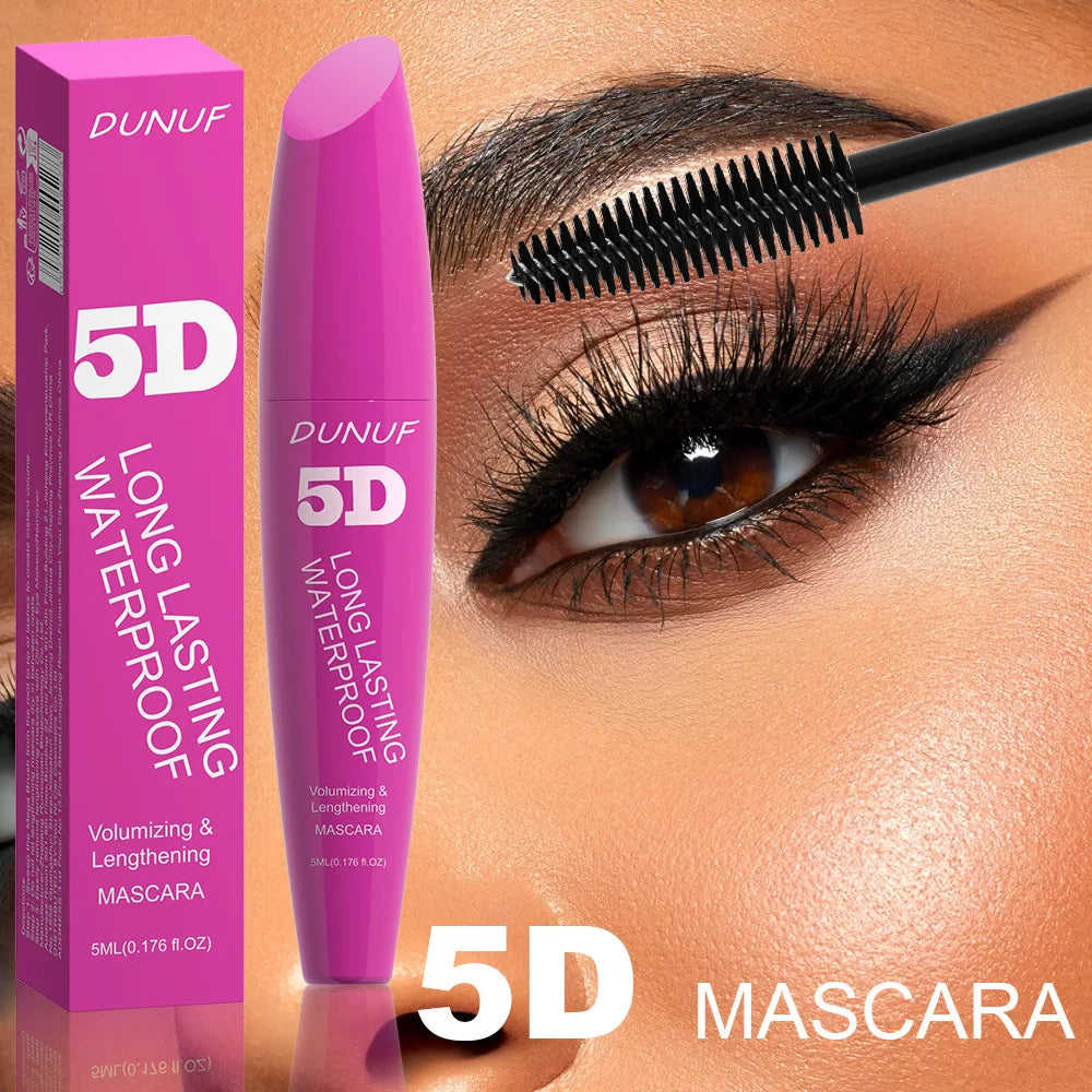 5D Waterproof Mascara Cream Thick Slender 24h Volumizing Lash Makeup Eyelash Curling Lengthening Lasting Eyelash Cream
