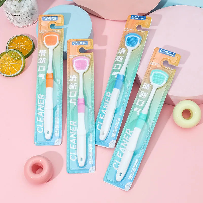 Tongue Scraper Oral Cleaner Brush Soft Silicone CleaningTongue Toothbrush Mouth Fresh Breath Scraping Hygiene Care Tools