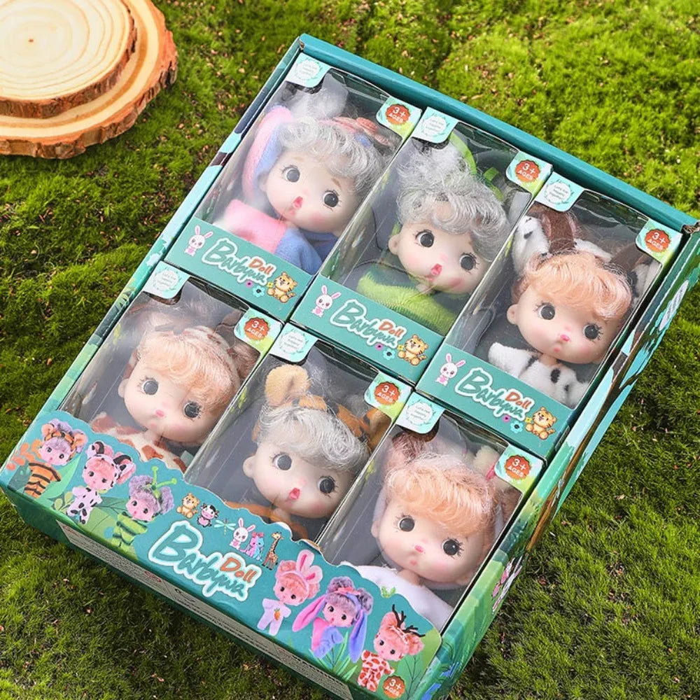Cute Smile Baby Series Rebirth Doll Cute 8 Inch Mini Doll Animal Pattern Clothes Children's Toy Toy Figurine Birthday Gift