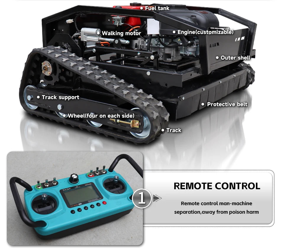 4000㎡/H High-efficiency intelligent remote control lawn mower is easy to operate and can easily cope with complex terrain