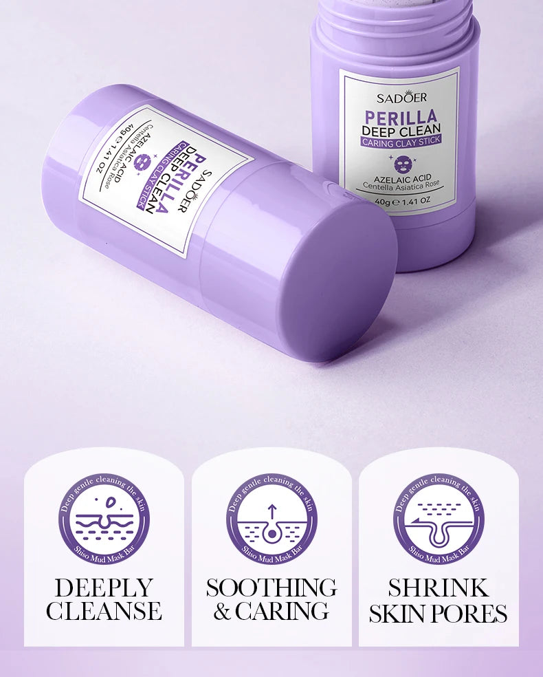 SADOER Green Tea Rose Face Masks Stick Clay Mask Shrink Pores Deep Blackhead Remover Facial Cleansing Moisturizing Facial Masks