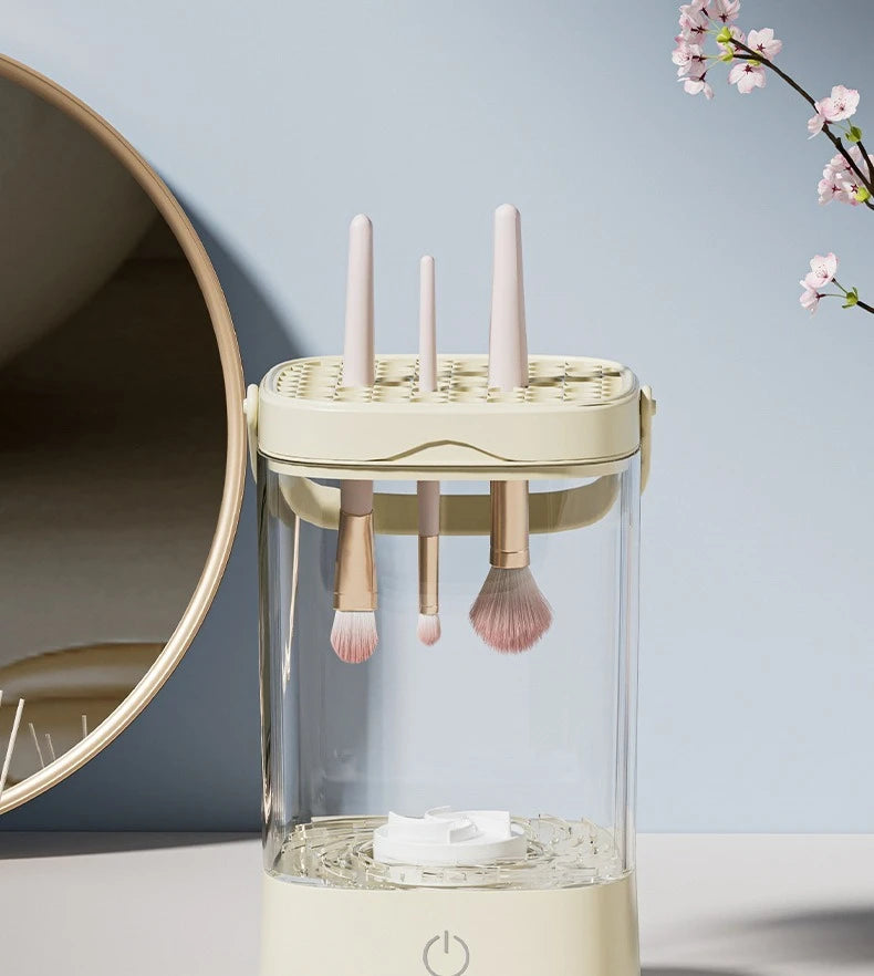 2025 New USB Electric Makeup Brush Cleaner Rechargeable Makeup Brushes Cleaning Tool Automatic Makeup Brush Cleaning Stand Devic