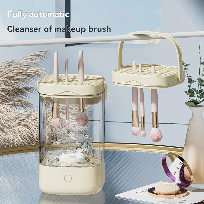 2025 New USB Electric Makeup Brush Cleaner Rechargeable Makeup Brushes Cleaning Tool Automatic Makeup Brush Cleaning Stand Devic