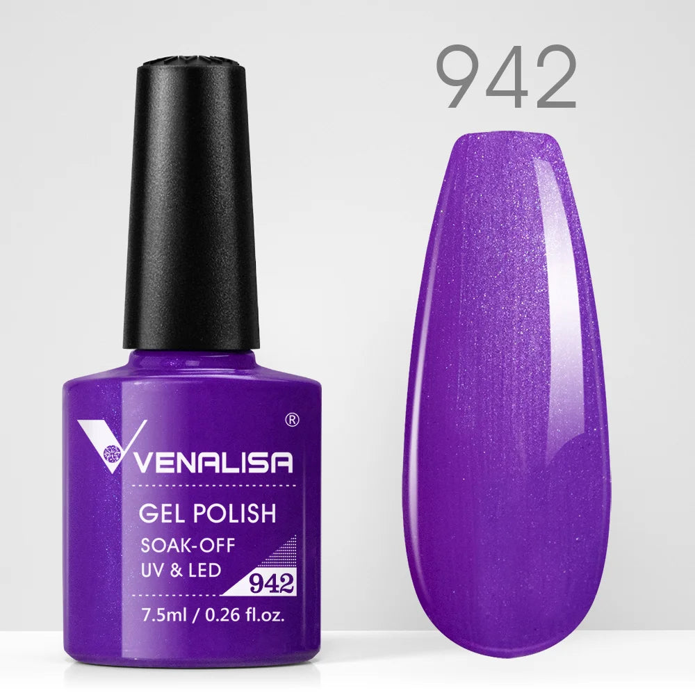 VENALISA Nail Gel Polish Semi Permanent Gellack Nail Art Salon TPO Free Glitter 7.5ml Soak off Organic UV LED Nail Gel Varnish