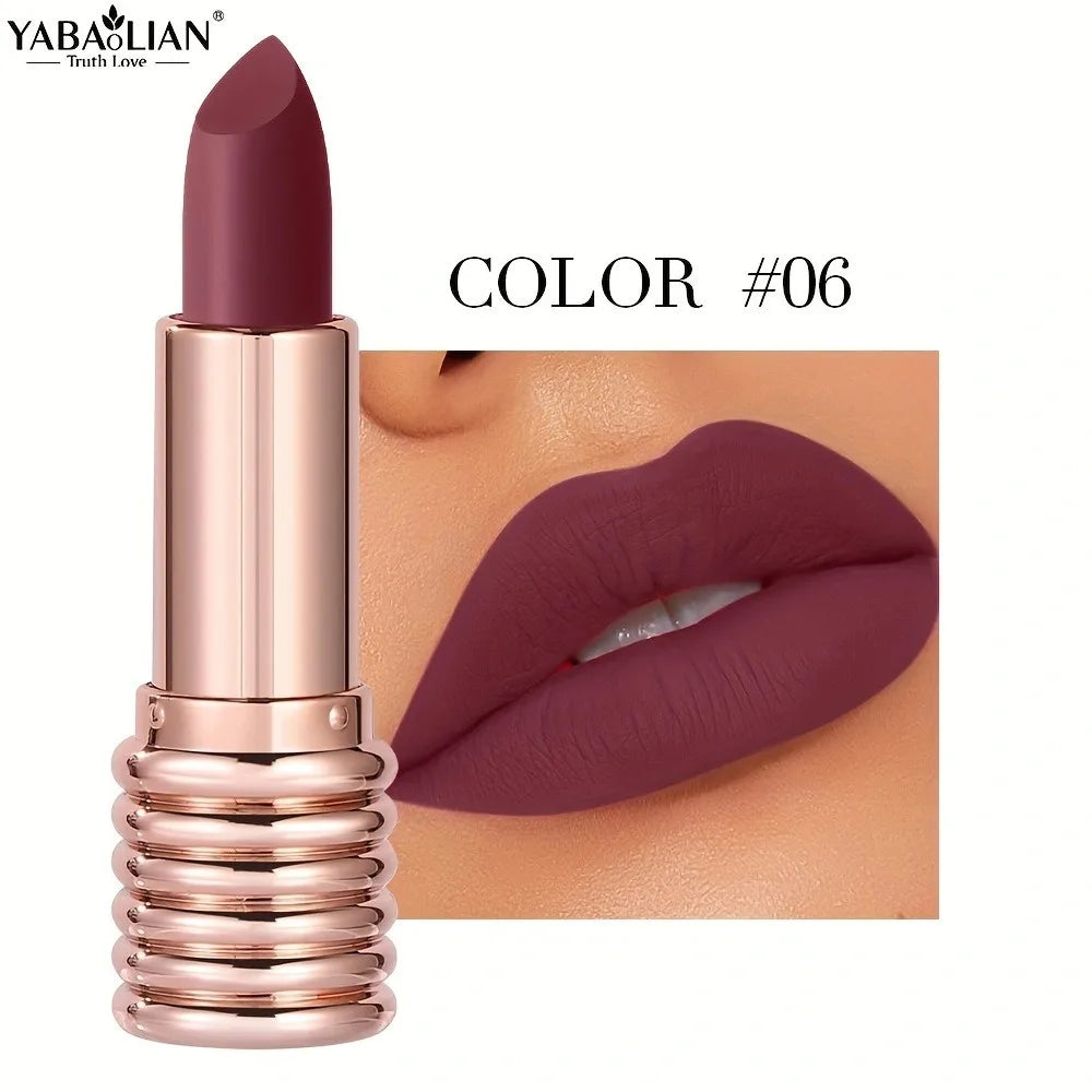 Threaded Long-lasting Matte Lipstick With Smudge-Proof Formula Velvet Lips Sauce Color Liner Pencil For Women's Makeup Cosmetic