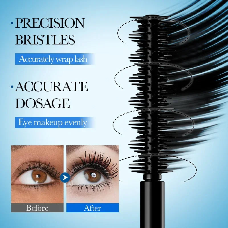 5D Waterproof Mascara Lengthening Eyelashes Women's Make-Up Waterproof Mascara Black Silk Fibre Mascara Korean Cosmetics New