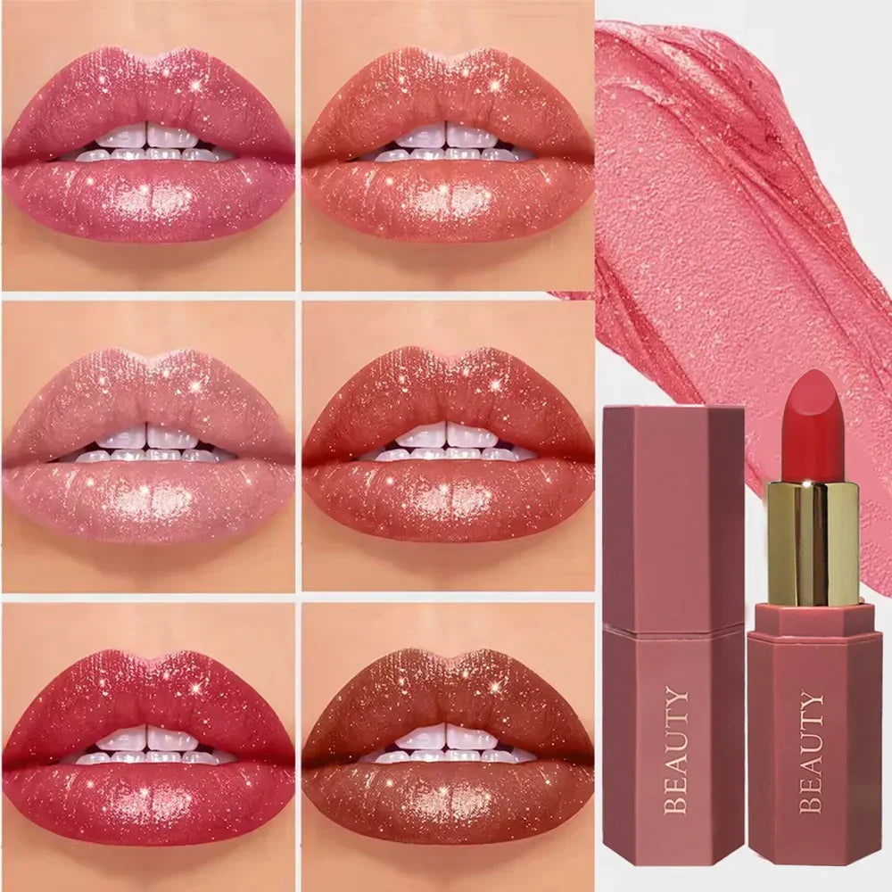 JUJU DREAM Six-color matte lipstick, non-fading non-stick cup, long-lasting velvet luster, matte lipstick waterproof lipstick