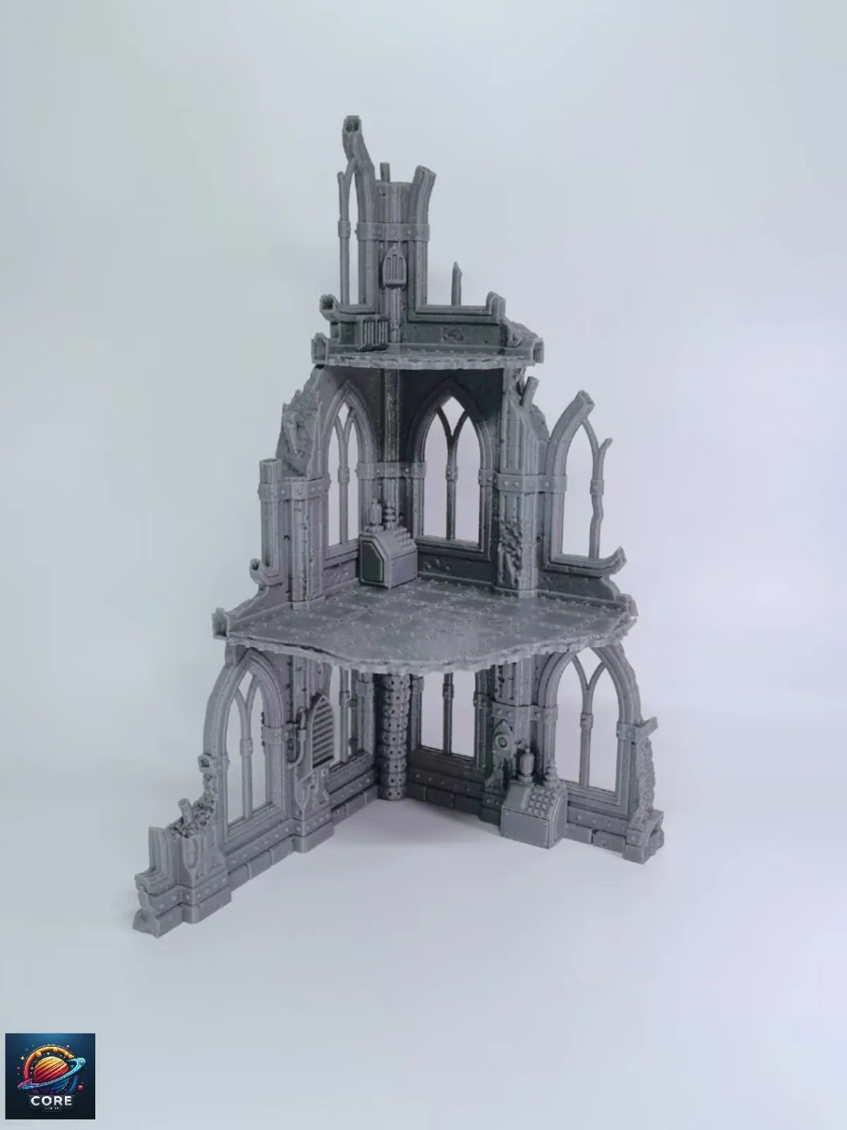 Gothic Sci-Fi Wargame 3D Printed Ruined Building Model Hammer 40K Magic Realms Vintage Fsy Architectural Structure