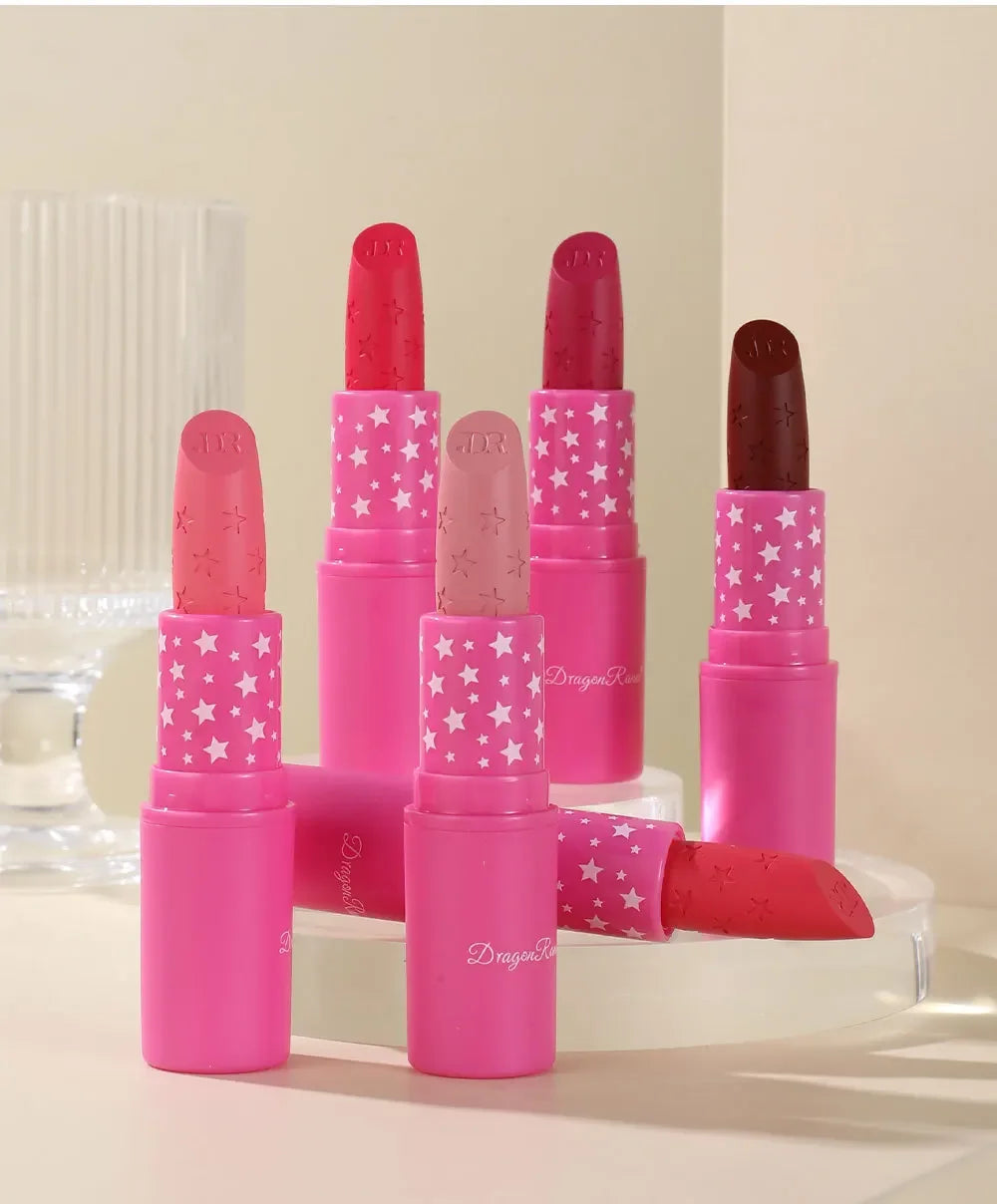 9 Colors Waterproof Rose Red Velvet Matte Lipstick Moisturizing Long Lasting Stars Not Easy To Fade Nude Lip Tint Black Lipstick